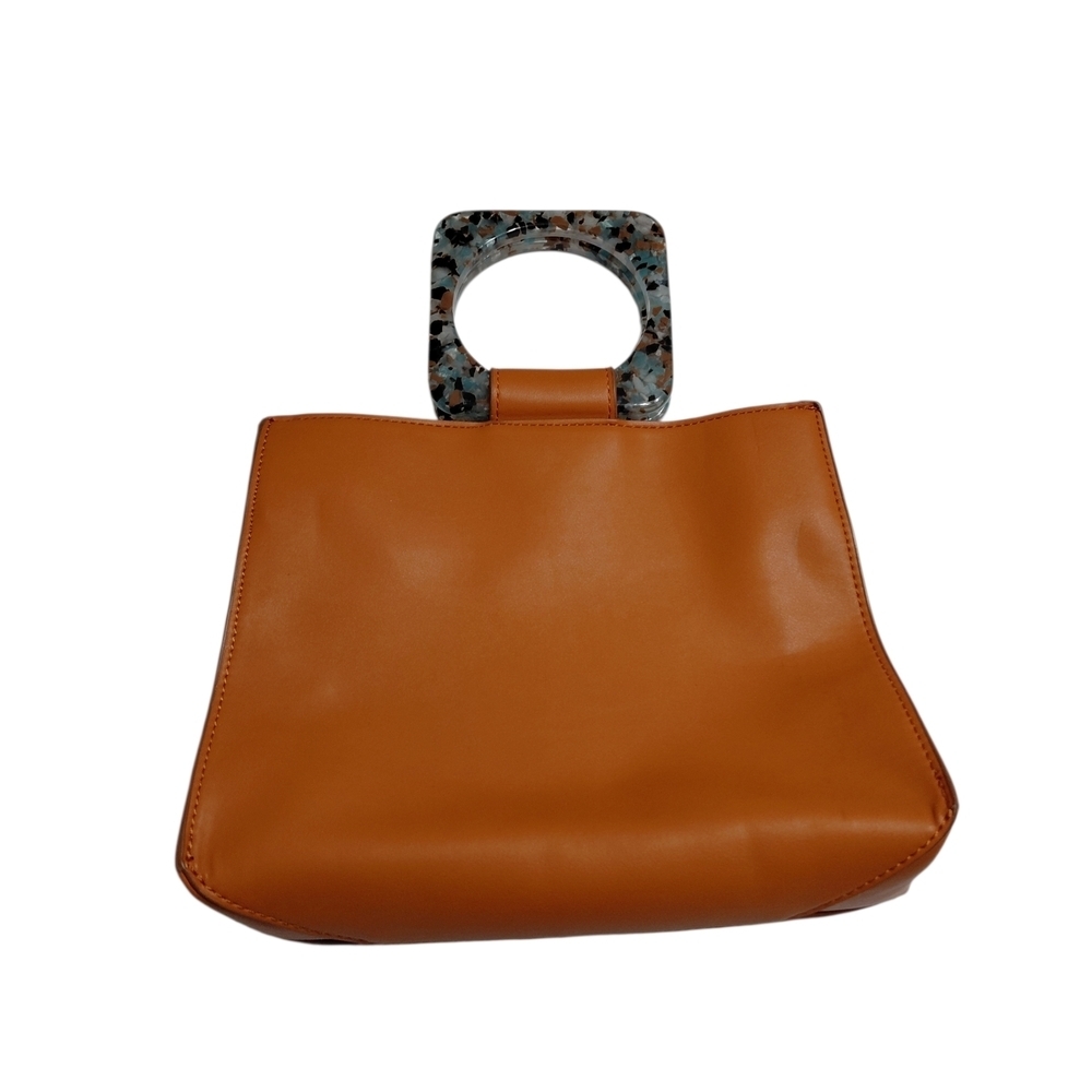 👜 Zara Cognac Shoulder/Crossbody Bag with Marbled Square Handle